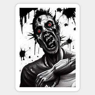 CRAZY RED EYED HALLOWEEN ZOMBIE Sticker